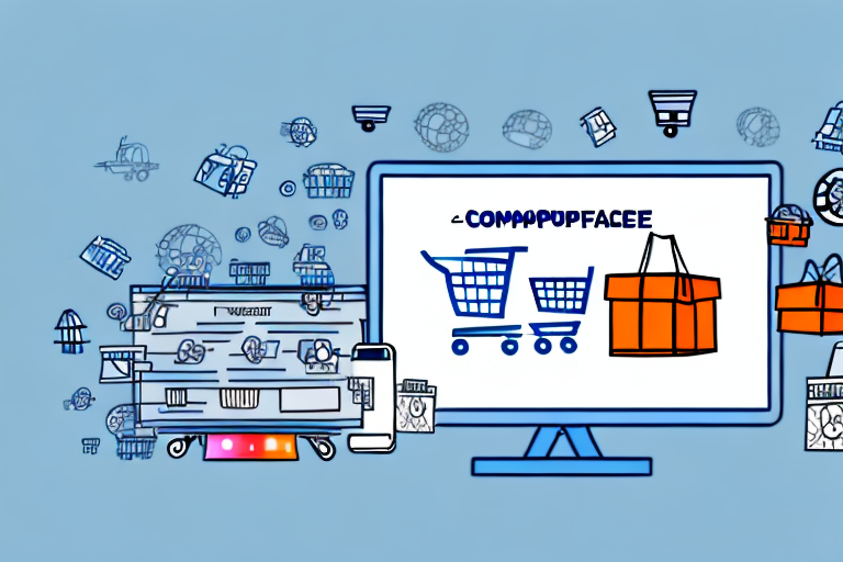 A computer screen displaying an e-commerce marketplace