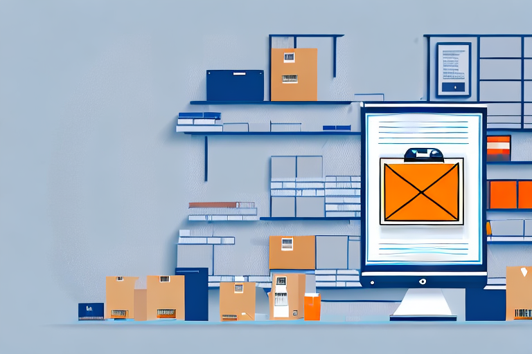 A computer screen displaying an organized virtual warehouse with various products