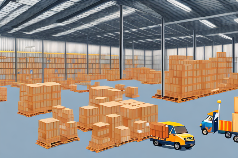 A warehouse full of various items arranged neatly