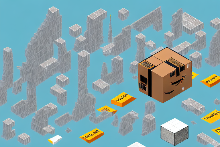 A towering amazon box castle